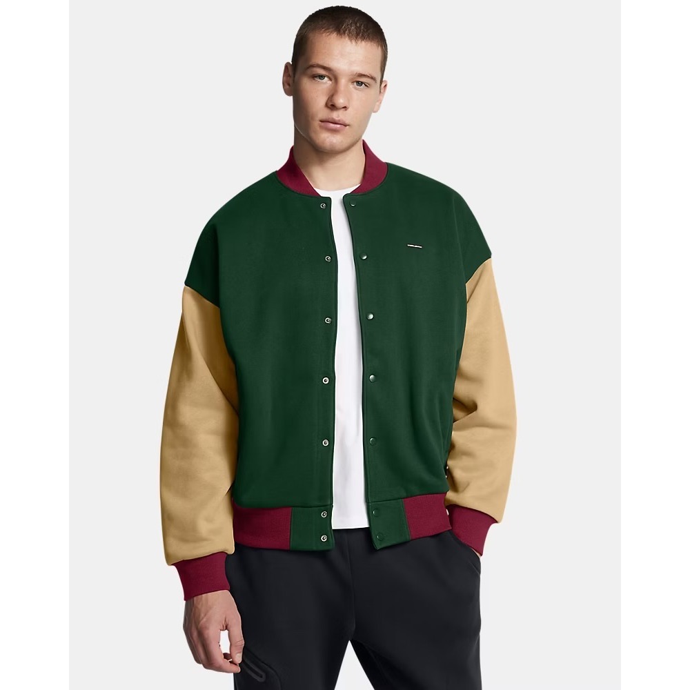 Under Armour UA Icon Heavyweight Fleece Oversized Bomber Jacket Men's M NWT